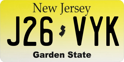 NJ license plate J26VYK