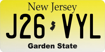 NJ license plate J26VYL