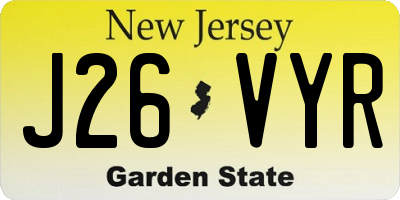 NJ license plate J26VYR