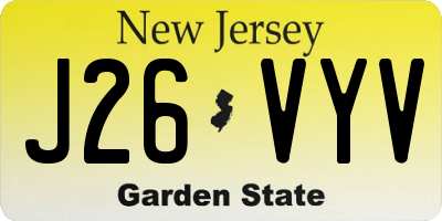 NJ license plate J26VYV