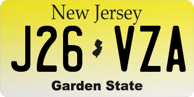 NJ license plate J26VZA