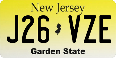 NJ license plate J26VZE