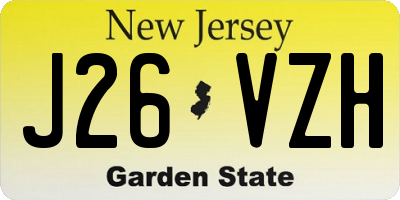 NJ license plate J26VZH