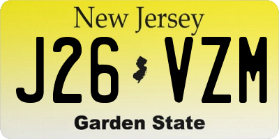 NJ license plate J26VZM