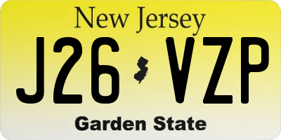 NJ license plate J26VZP