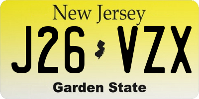 NJ license plate J26VZX