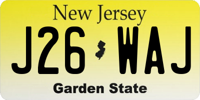 NJ license plate J26WAJ