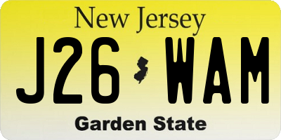 NJ license plate J26WAM
