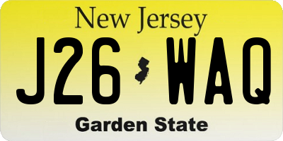 NJ license plate J26WAQ