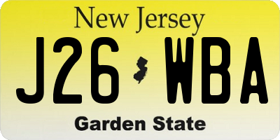 NJ license plate J26WBA