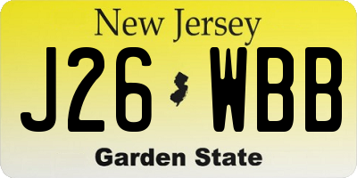 NJ license plate J26WBB