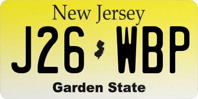 NJ license plate J26WBP