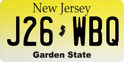 NJ license plate J26WBQ