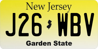 NJ license plate J26WBV