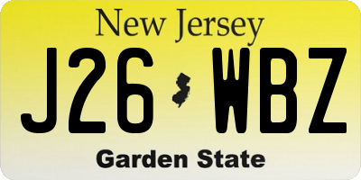 NJ license plate J26WBZ