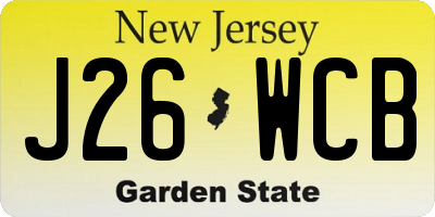 NJ license plate J26WCB