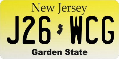NJ license plate J26WCG