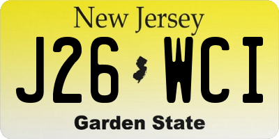 NJ license plate J26WCI