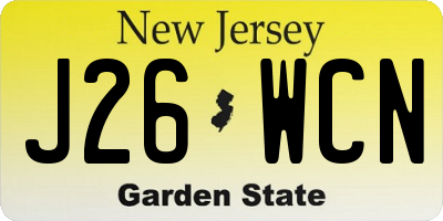 NJ license plate J26WCN