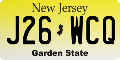 NJ license plate J26WCQ