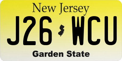 NJ license plate J26WCU
