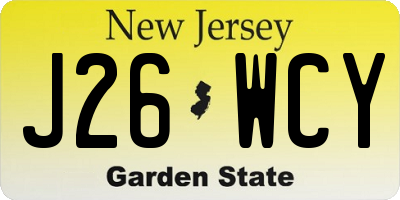 NJ license plate J26WCY