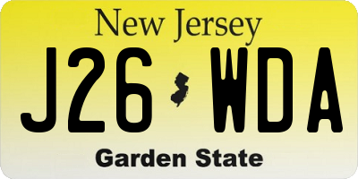 NJ license plate J26WDA