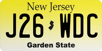 NJ license plate J26WDC