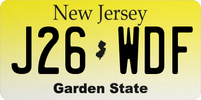NJ license plate J26WDF