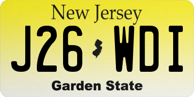 NJ license plate J26WDI
