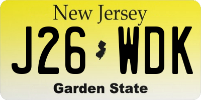 NJ license plate J26WDK
