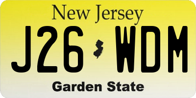 NJ license plate J26WDM