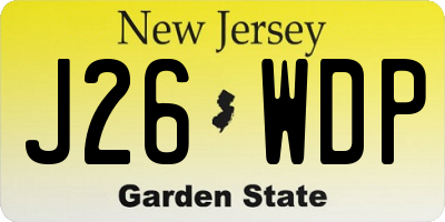 NJ license plate J26WDP