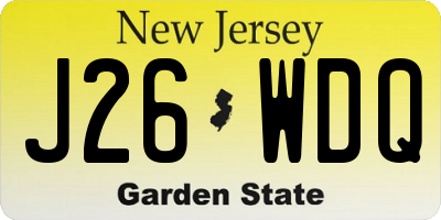 NJ license plate J26WDQ