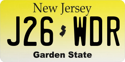 NJ license plate J26WDR