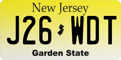 NJ license plate J26WDT