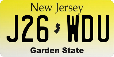 NJ license plate J26WDU
