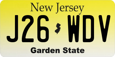NJ license plate J26WDV