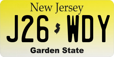 NJ license plate J26WDY