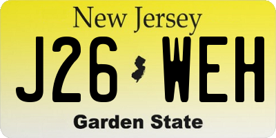 NJ license plate J26WEH
