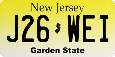 NJ license plate J26WEI