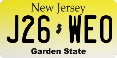 NJ license plate J26WEO