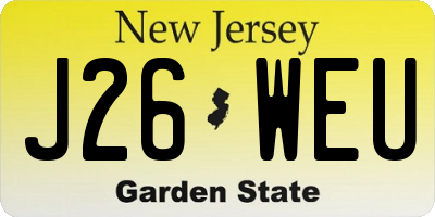 NJ license plate J26WEU