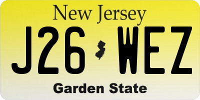 NJ license plate J26WEZ