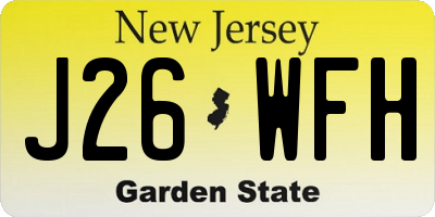 NJ license plate J26WFH