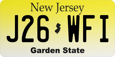 NJ license plate J26WFI