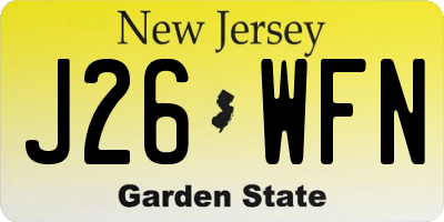 NJ license plate J26WFN