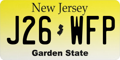 NJ license plate J26WFP