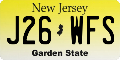 NJ license plate J26WFS