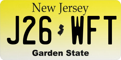 NJ license plate J26WFT